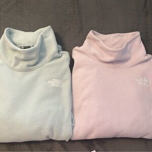 The North Face Women's Fleece Sweater - Light Blue and Pink